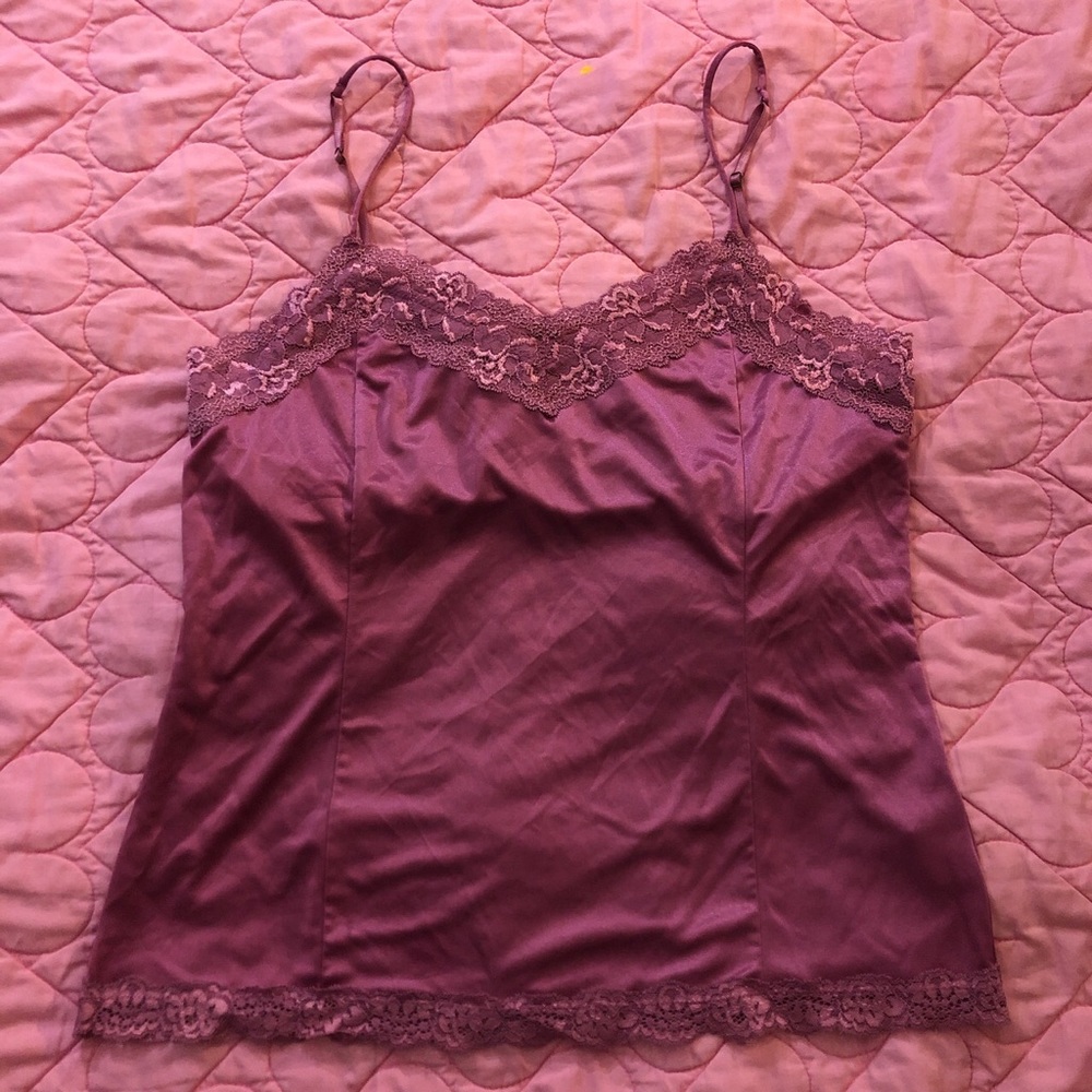 Purple/Fuchsia Lace Lingerie Silk Top
